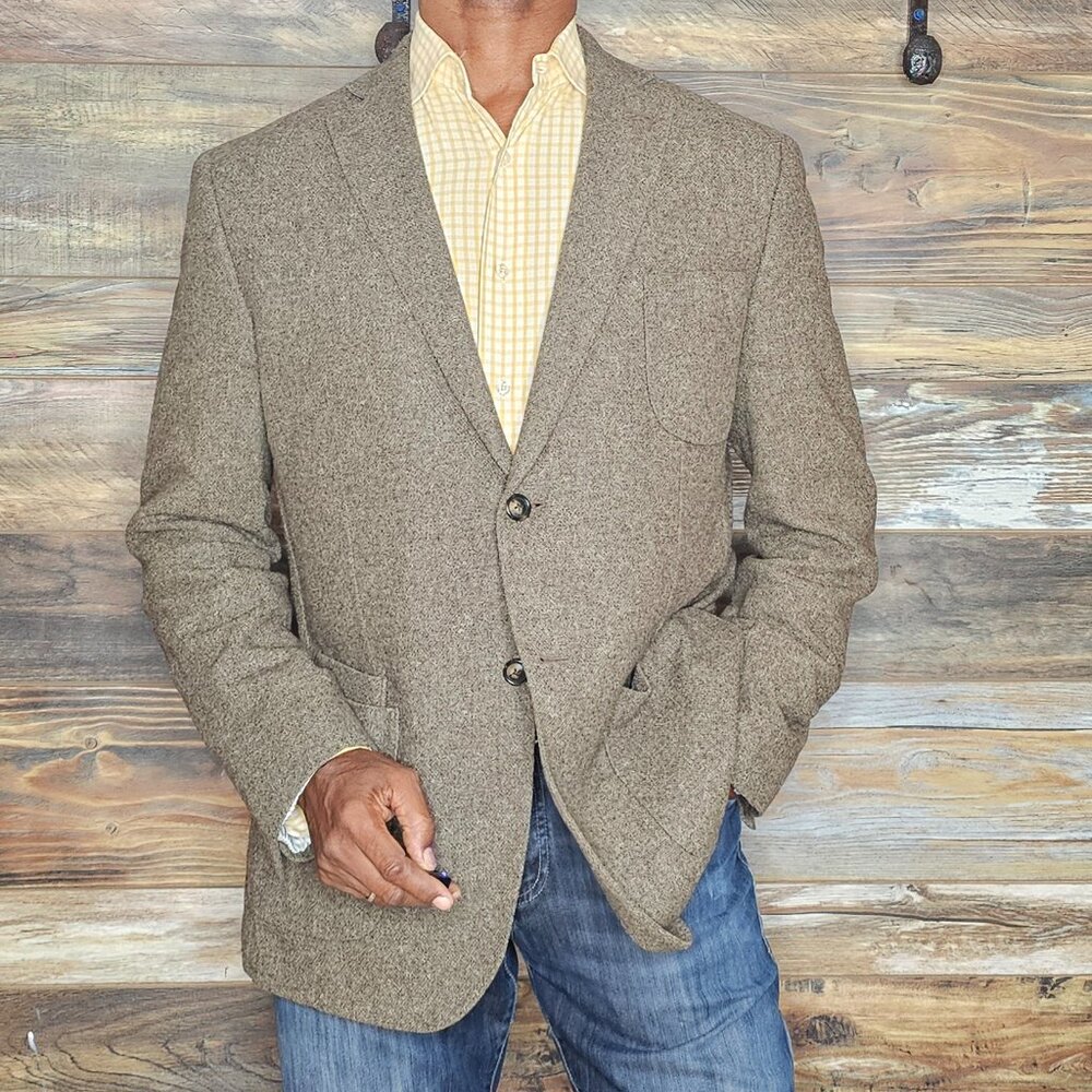 JKT New York Wool Cotton Blend Dual Vent Unconstructed Blazer Jacket 42R
